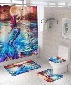 Magical Mermaid Printed Shower Curtain - Waterproof And Stylish