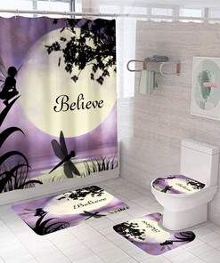 Magical Moon Fairy Shower Curtain: Ethereal Bathroom Accessories with Feminine Flair