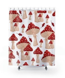 Magical Mushroom Shower Curtain, Aesthetic Bathroom Decor