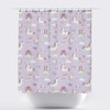 Magical Purple Fairy Wing Unicorn Shower Curtain for Girl's Bathroom Decor