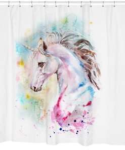 Magical Rainbow Unicorn Boho Art Shower Curtain for Your Bathroom Decor