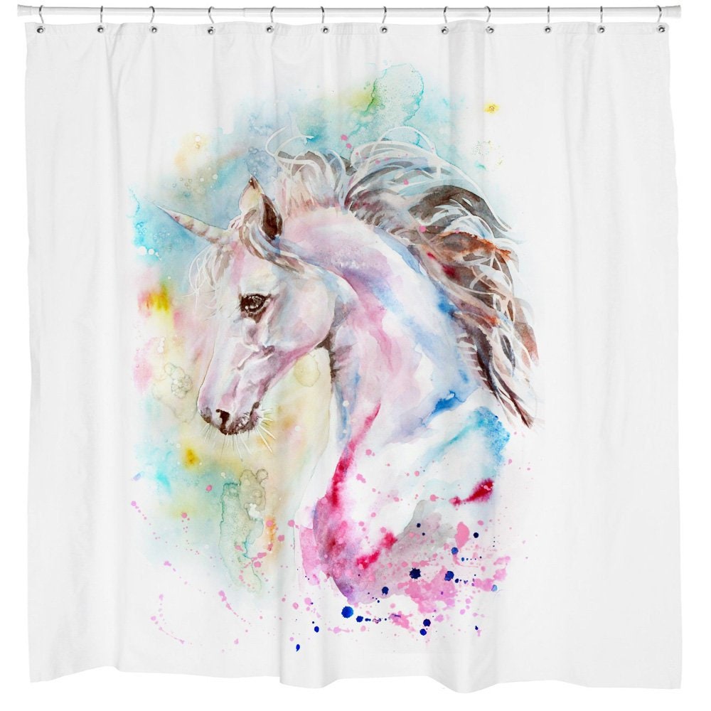 Magical Rainbow Unicorn Boho Art Shower Curtain for Your Bathroom Decor