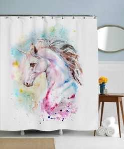 Magical Rainbow Unicorn Boho Art Shower Curtain for Your Bathroom Decor