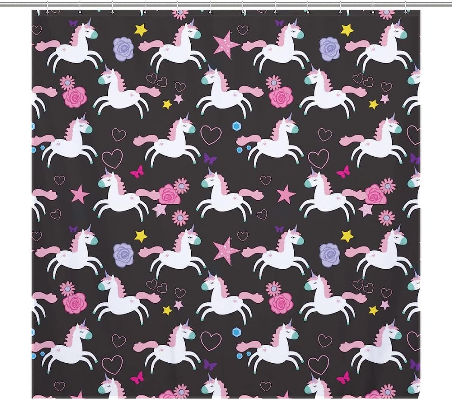 Magical Rainbow Unicorn Shower Curtain For Enchanting Bathroom Decor