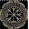 Magical Runic Compass with Dragons Print Shower CurtainViking Bathroom Accessories for Women