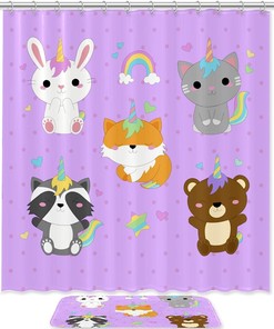 Magical Unicorn Character Shower Curtain For Enchanting Bathroom Decor