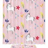 Magical Unicorn and Plant Shower Curtain for Kid's Bathroom Decor