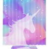 Magical Watercolor Unicorn Silhouette Shower Curtain for a Fantasy Bathroom
