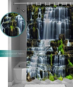 Magnificent Waterfall Flowing Water Luxury Shower Curtain for a Spa-like Bathroom