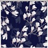 Magnolia Flowers on Navy Blue Background Shower Curtain - Farmhouse Country Bathroom Accessory