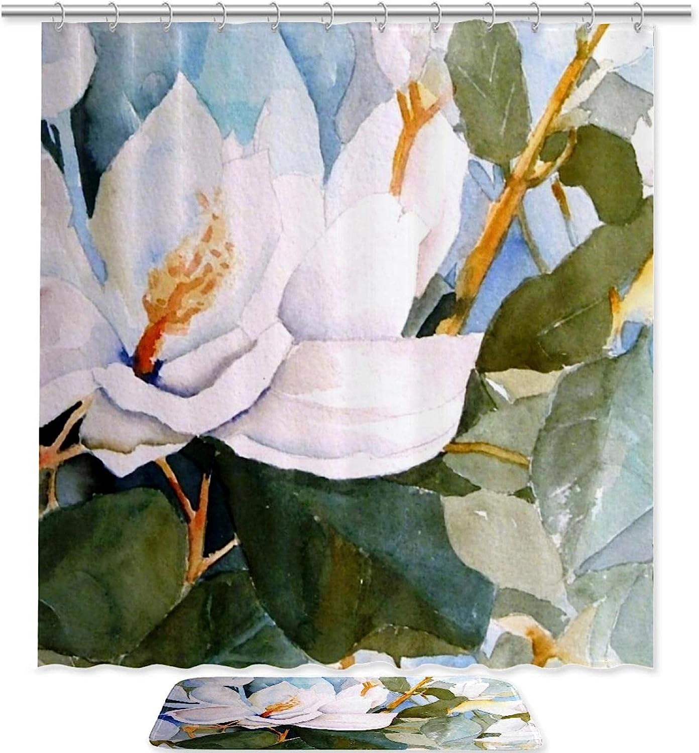 Magnolia Painting Shower Curtain For A Floral Bathroom