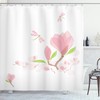 Magnolia Print Waterproof Shower Curtain for Rustic Bathroom Decor