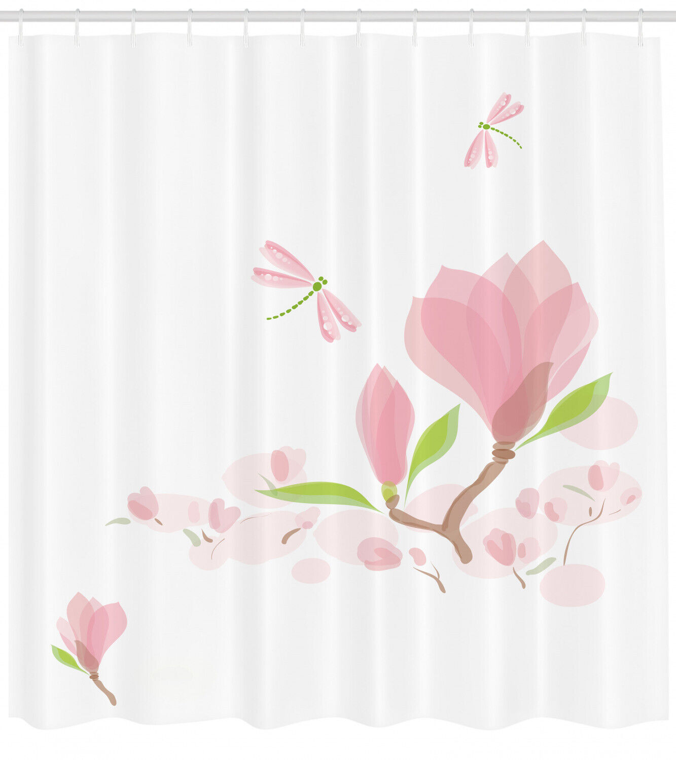 Magnolia Print Waterproof Shower Curtain for Rustic Bathroom Decor
