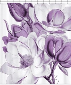 Magnolia Purple Dream Decorative Shower Curtain For Bathroom
