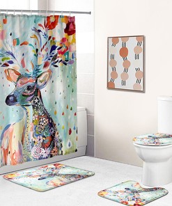 Majestic Deer Print Shower Curtain