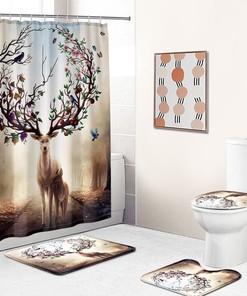 Majestic Deer Shower Curtain For A Hunting Bathroom Decor, Nature-Inspired Bathroom Accessories