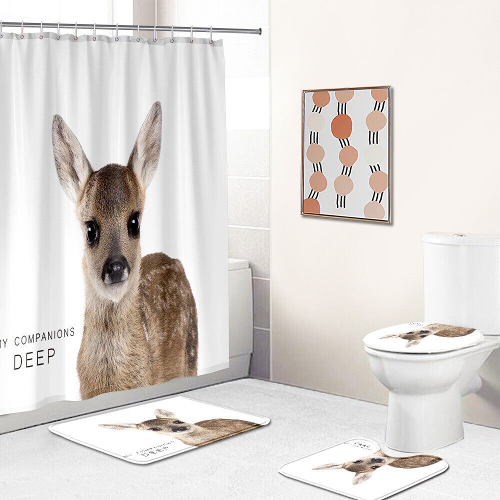 Majestic Deer Shower Curtain With Quotes