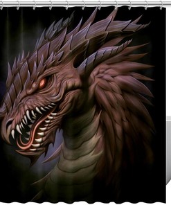 Majestic Dragon Pattern Shower Curtain Set For Any Bathroom
