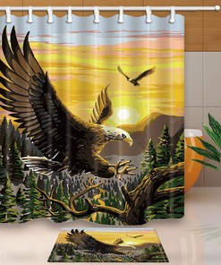 Majestic Eagle Shower Curtain For An America-Inspired Bathroom Decor, National-Themed Bathroom Accessories