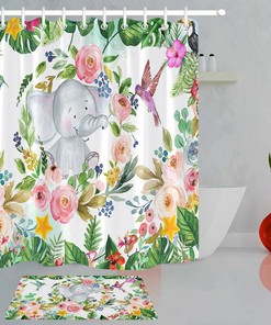 Majestic Elephant Shower Curtain With Quotes