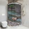 Majestic Elk Shower Curtain, Lodge-Style Bathroom Decor 