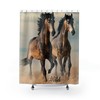 Majestic Horses Shower Curtain - Beautiful Greenery Design 
