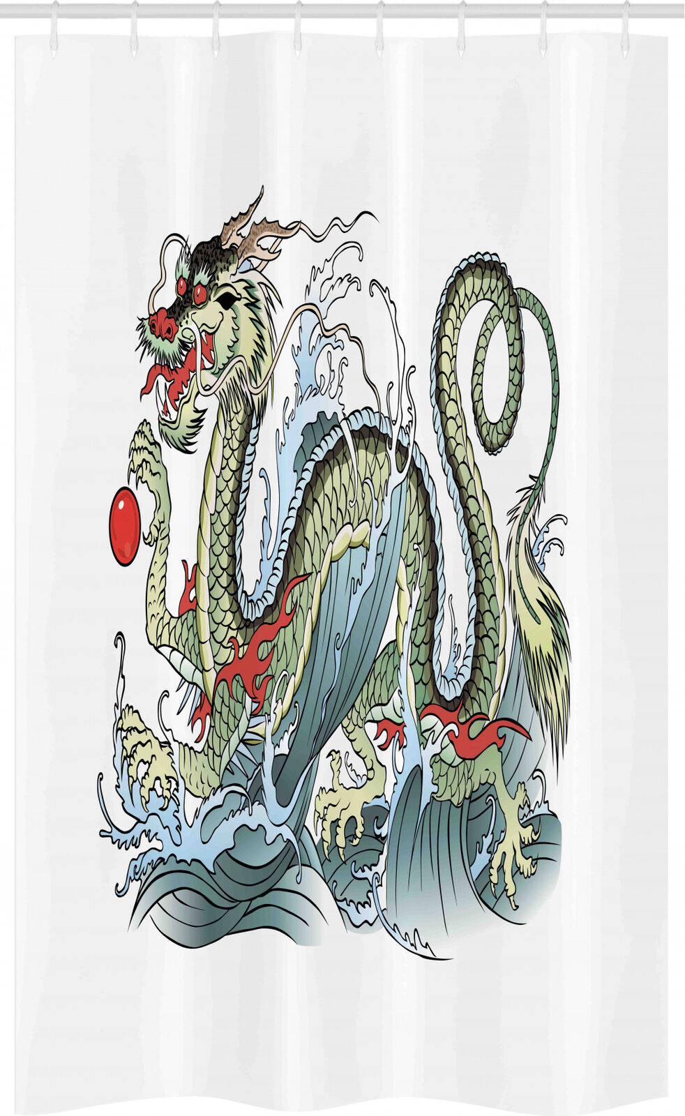 Majestic Japanese Dragon Stall Creature Shower Curtain For A Serene Bedroom