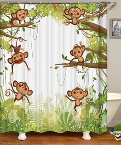 Majestic Monkey Jungle Shower Curtain - A Creative Shower Accessory