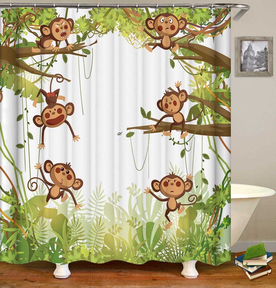 Majestic Monkey Jungle Shower Curtain - A Creative Shower Accessory