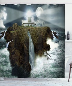 Majestic Moon Shower Curtain For A Celestial Bathroom Decor, Space-Themed Bathroom Accessories