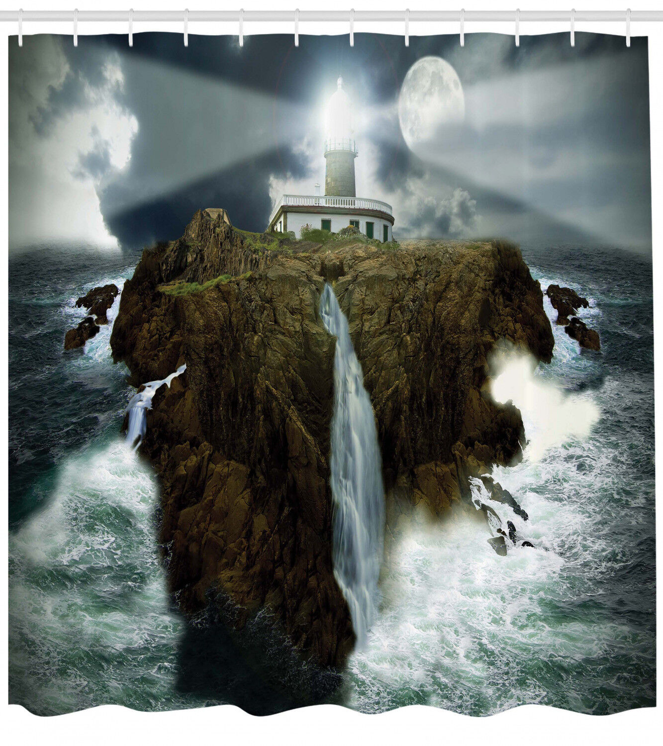Majestic Moon Shower Curtain For A Celestial Bathroom Decor, Space-Themed Bathroom Accessories - Image 2