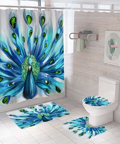 Majestic Peacock Feather Shower Curtain - Elegant Bathroom Decor