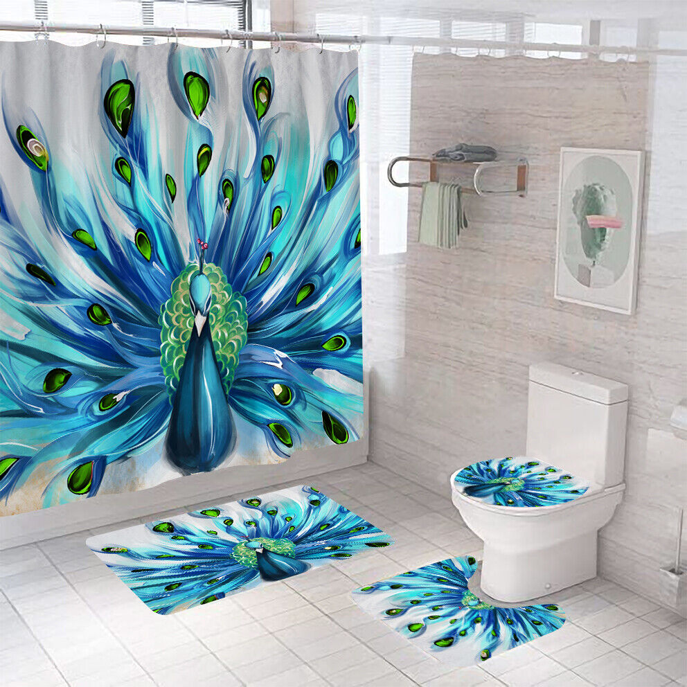 Majestic Peacock Feather Shower Curtain - Elegant Bathroom Decor