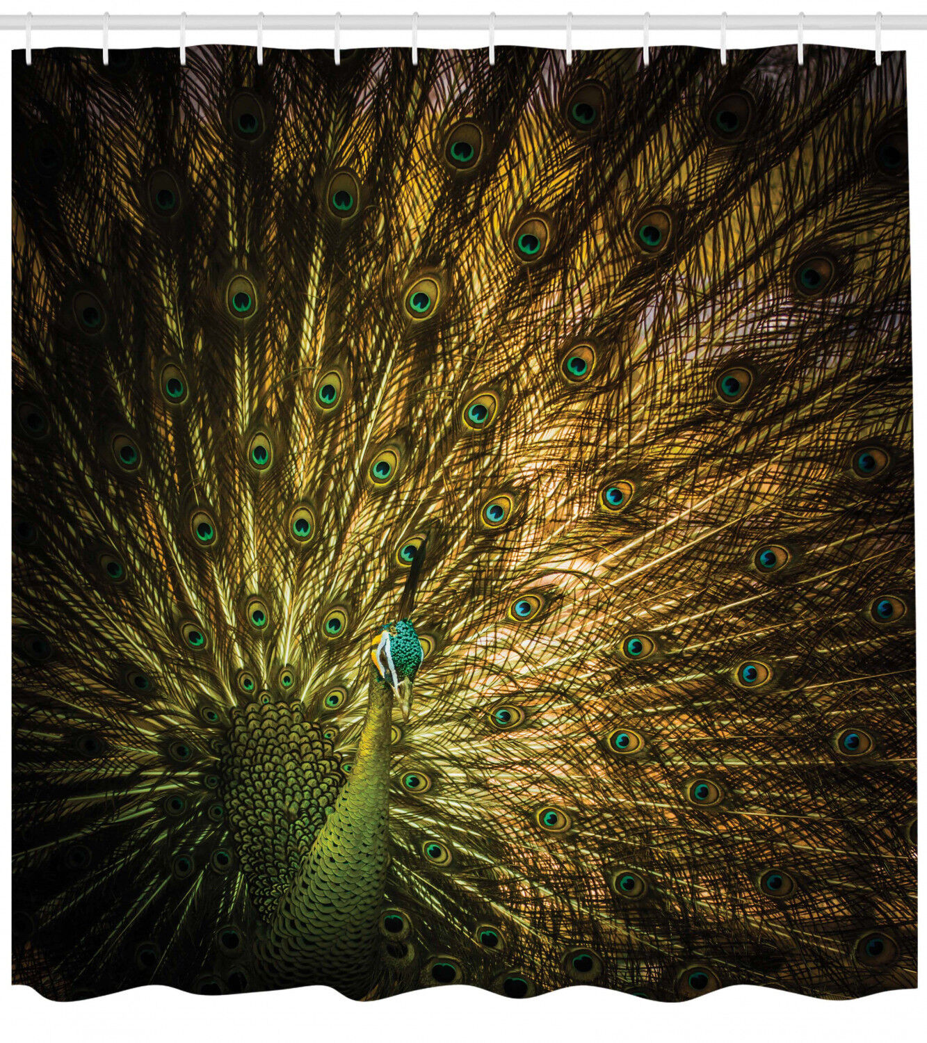 Majestic Peacock Feather Shower Curtain For A Bold Bathroom Decor, Royal Bathroom Accessories - Image 2