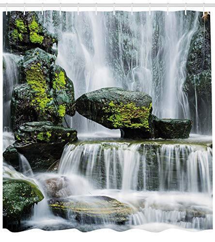 Majestic River Waterfall Shower Curtain - Mould and Mildew Resistant Bathroom Decor