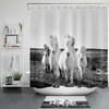 Majestic Running Horse Shower Curtain For Western Bathroom Decor