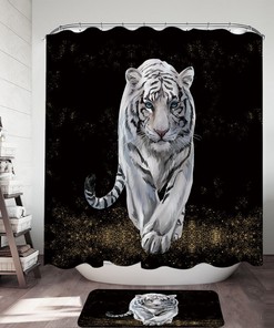 Majestic Tiger Shower Curtain For Wild Animal Bathroom Decor