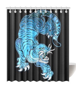 Majestic Tiger Shower Curtain Inspired by Chinese Art for Your Bathroom Dcor