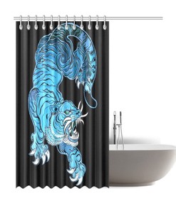 Majestic Tiger Shower Curtain Inspired by Chinese Art for Your Bathroom Dcor