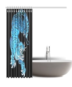 Majestic Tiger Shower Curtain Inspired by Chinese Art for Your Bathroom Dcor