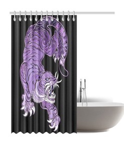 Majestic Tiger Shower Curtain - Tribute to Chinese Art - Waterproof Home Decor