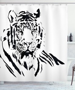 Majestic Tiger Water-Repellent Shower Curtain