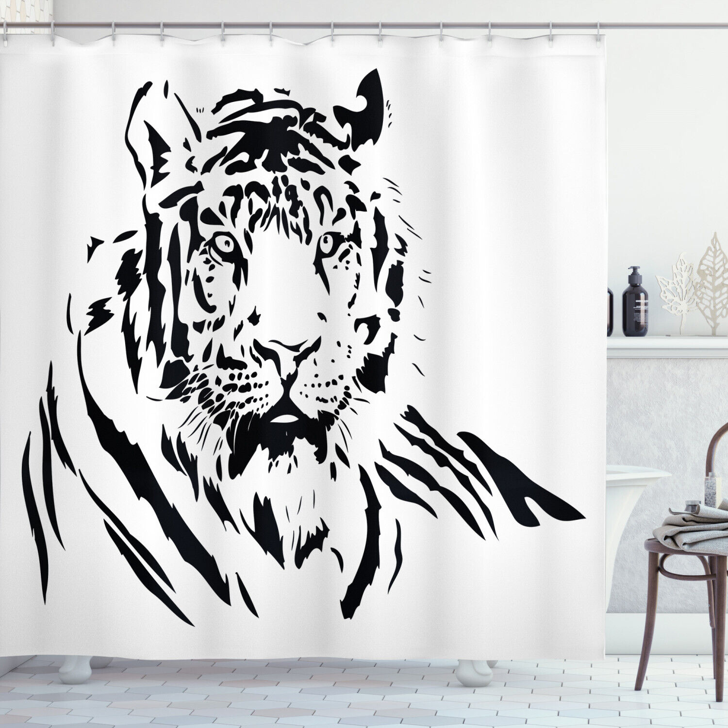 Majestic Tiger Water-Repellent Shower Curtain