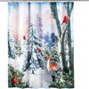 Majestic Winter Woodlands, Cardinals And Deer Shower Curtain By Collections Etc For Nature Lovers