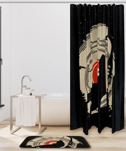 Majestic Wolf Shower Curtain with Animal Print for Bathroom Decor