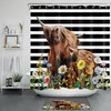 Make A Bold Statement With A Flower Highland Cow Shower Curtain Featuring Black And White Stripes