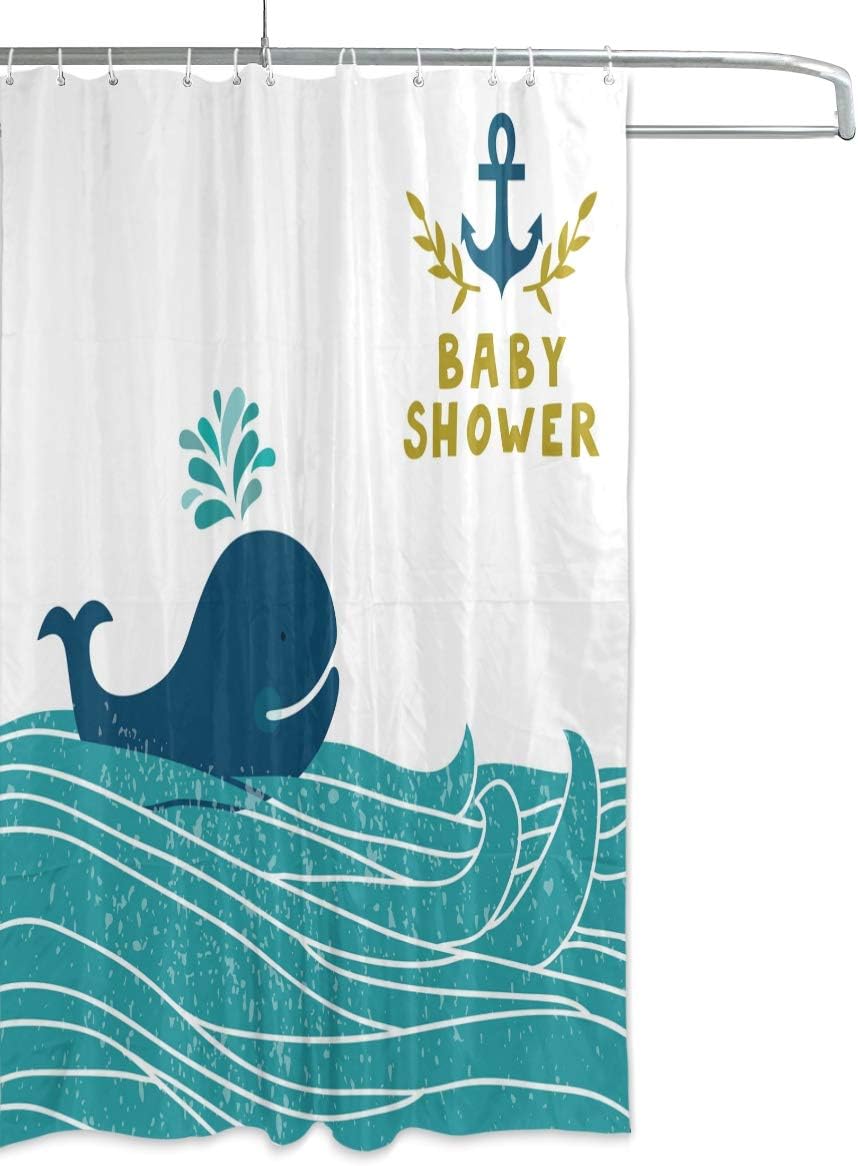 Make A Splash With Alaza Whale Cartoon Waterproof Bathroom Curtain. - Image 2