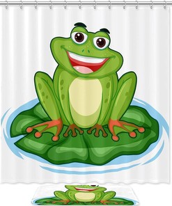 Make A Splash With This Fun And Playful Happy Frog Waterproof And Unique Shower Curtains Print Bathroom Curtain 