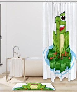Make A Splash With This Fun And Playful Happy Frog Waterproof And Unique Shower Curtains Print Bathroom Curtain