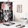 Make A Statement With A Floral Skull Bathroom Shower Curtain